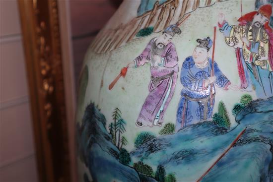 A large 19th century Chinese famille rose vase H.64cm